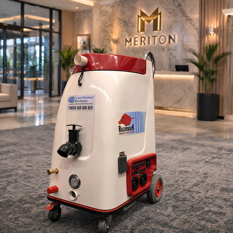 Professional equipment ready for commercial property cleaning